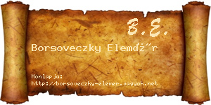 Borsoveczky Elemér névjegykártya